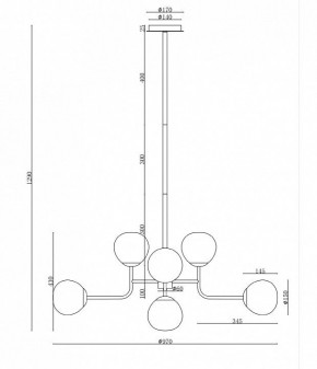 Люстра на штанге Maytoni Erich MOD221-PL-08-N в Лесном - lesnoy.mebel24.online | фото 3