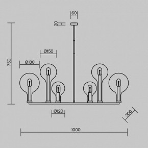 Люстра на штанге Maytoni Status MOD333PL-06B1 в Лесном - lesnoy.mebel24.online | фото 3