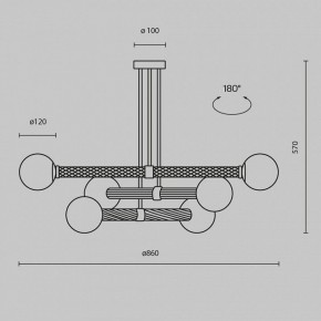 Люстра на штанге Maytoni Teatro MOD287PL-06BS в Лесном - lesnoy.mebel24.online | фото 3