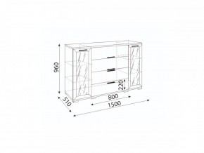 Мармарис (гостиная) М11 Комод-витрина в Лесном - lesnoy.mebel24.online | фото 2