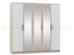 МАРТИНА СГ Шкаф для одежды 5-дверный (дуб сонома/белый) в Лесном - lesnoy.mebel24.online | фото