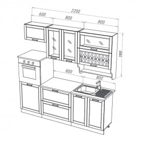 МИЛАНО Кухонный гарнитур 2,2 м Компоновка №3 (Орех) в Лесном - lesnoy.mebel24.online | фото 2