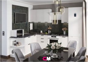 Модульная кухня Альфа холст белый в Лесном - lesnoy.mebel24.online | фото 1