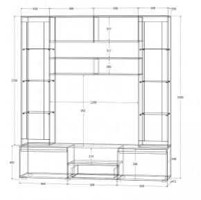 Модульная система Лиана (Дуб Крафт Белый/Дуб Крафт Золотой) в Лесном - lesnoy.mebel24.online | фото 11