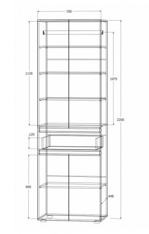 Модульная система Лиана (Дуб Крафт Белый/Дуб Крафт Золотой) в Лесном - lesnoy.mebel24.online | фото 8