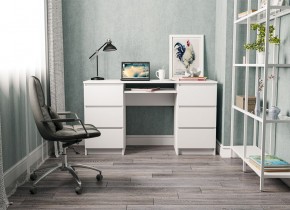 МОРИ МС-2 Стол 6 ящиков (белый) в Лесном - lesnoy.mebel24.online | фото