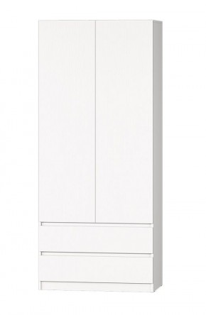 МС "Хилтон" Шкаф №3 900 (Белый текстурный) в Лесном - lesnoy.mebel24.online | фото