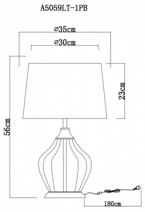 Настольная лампа декоративная Arte Lamp Baymont A5059LT-1PB в Лесном - lesnoy.mebel24.online | фото 3