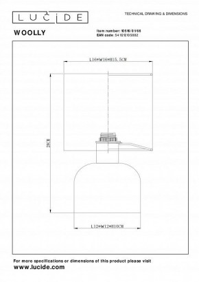 Настольная лампа декоративная Lucide Woolly 10516/01/66 в Лесном - lesnoy.mebel24.online | фото 4