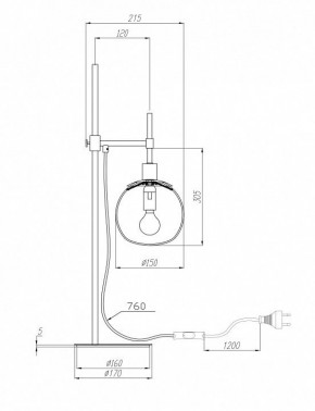 Настольная лампа декоративная Maytoni Erich MOD221-TL-01-N в Лесном - lesnoy.mebel24.online | фото 3