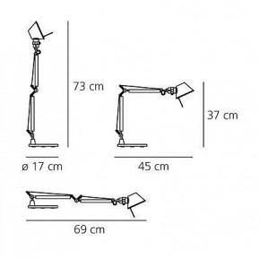 Настольная лампа офисная Artemide  A001300 в Лесном - lesnoy.mebel24.online | фото