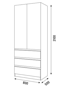 ПАРУС Шкаф 2-х ств. 800 в Лесном - lesnoy.mebel24.online | фото 3