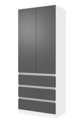 ПАРУС Шкаф 2-х ств. 800 (белый/графит) в Лесном - lesnoy.mebel24.online | фото