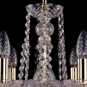 Подвесная люстра Bohemia Ivele Crystal 1402 1402/6/160/G/Leafs в Лесном - lesnoy.mebel24.online | фото 4