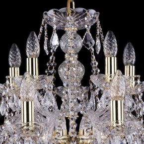 Подвесная люстра Bohemia Ivele Crystal 1411 1411/10+5/240/G/Leafs в Лесном - lesnoy.mebel24.online | фото 4
