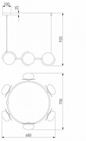 Подвесная люстра Eurosvet Moity 70150/6 черный/латунь в Лесном - lesnoy.mebel24.online | фото 3