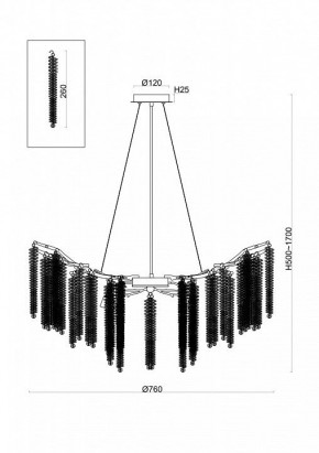 Подвесная люстра Freya Mineral FR1010PL-10G в Лесном - lesnoy.mebel24.online | фото 2