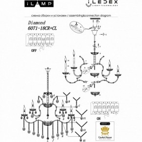 Подвесная люстра iLamp Diamond 6071-18 CR+CL в Лесном - lesnoy.mebel24.online | фото 2