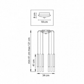 Подвесная люстра Lightstar Tubo L8T747133 в Лесном - lesnoy.mebel24.online | фото 3