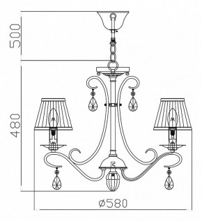 Подвесная люстра Maytoni Brionia ARM172-05-G в Лесном - lesnoy.mebel24.online | фото 5