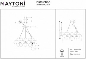 Подвесная люстра Maytoni Dallas MOD545PL-25B в Лесном - lesnoy.mebel24.online | фото 3