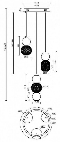 Подвесная люстра Maytoni Drop MOD273PL-L33G3K в Лесном - lesnoy.mebel24.online | фото 2