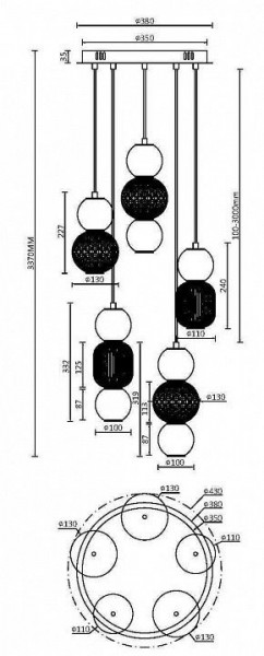 Подвесная люстра Maytoni Drop MOD273PL-L80CH3K в Лесном - lesnoy.mebel24.online | фото 3