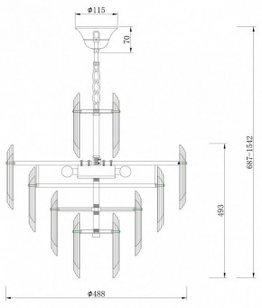 Подвесная люстра Maytoni Flare DIA200PL-06G в Лесном - lesnoy.mebel24.online | фото 7