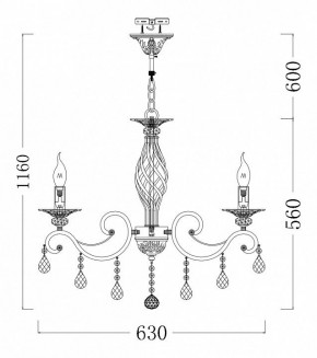 Подвесная люстра Maytoni Grace ARM247-06-G в Лесном - lesnoy.mebel24.online | фото 3