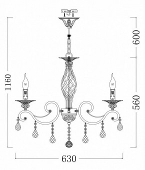 Подвесная люстра Maytoni Grace RC247-PL-06-R в Лесном - lesnoy.mebel24.online | фото 5