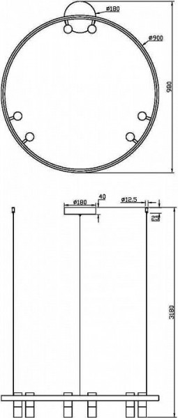 Подвесная люстра Maytoni Halo MOD102PL-L42BK в Лесном - lesnoy.mebel24.online | фото 4