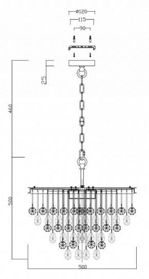 Подвесная люстра Maytoni Linn MOD091PL-05G в Лесном - lesnoy.mebel24.online | фото 5