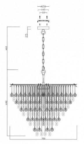 Подвесная люстра Maytoni Linn MOD091PL-09CH в Лесном - lesnoy.mebel24.online | фото 3