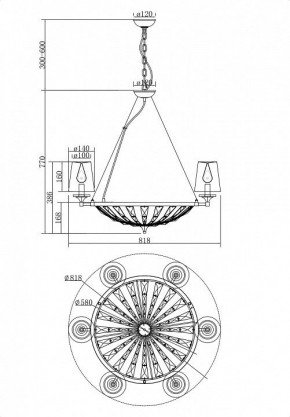 Подвесная люстра Maytoni Pantheon H021PL-06CH в Лесном - lesnoy.mebel24.online | фото 5