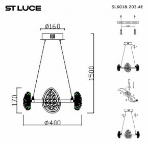 Подвесная люстра ST-Luce Enigma SL6018.203.48 в Лесном - lesnoy.mebel24.online | фото 4