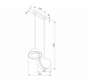 Подвесной светильник Eurosvet Emisfero 50083/2 LED золото в Лесном - lesnoy.mebel24.online | фото 4