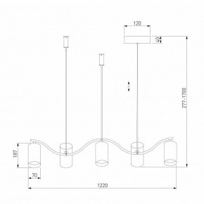 Подвесной светильник Eurosvet Spacer 90103/5 матовый серый/золото в Лесном - lesnoy.mebel24.online | фото 3