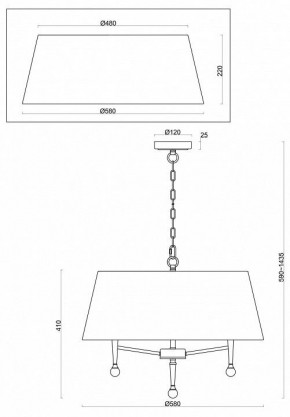 Подвесной светильник Freya Rosemary FR5190PL-05BS1 в Лесном - lesnoy.mebel24.online | фото 3