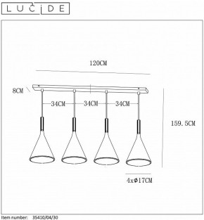 Подвесной светильник Lucide Gipsy 35410/04/30 в Лесном - lesnoy.mebel24.online | фото 5