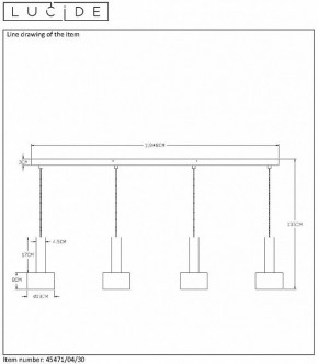 Подвесной светильник Lucide Teun 45471/04/30 в Лесном - lesnoy.mebel24.online | фото 6