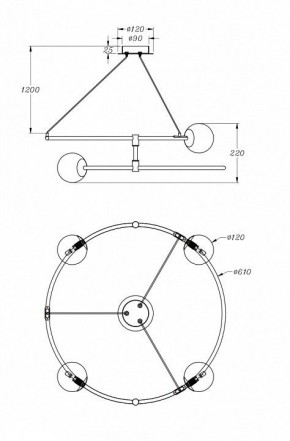 Подвесной светильник Maytoni Balance MOD317PL-04B в Лесном - lesnoy.mebel24.online | фото 4