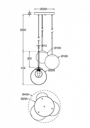Подвесной светильник Maytoni Basic form MOD521PL-03G в Лесном - lesnoy.mebel24.online | фото 3