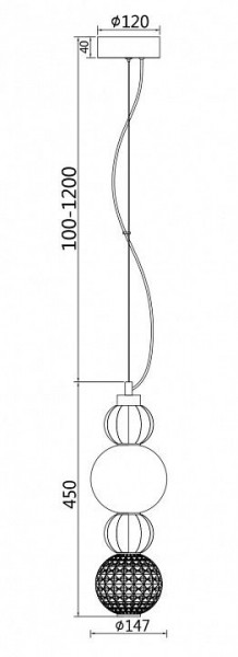 Подвесной светильник Maytoni Collar P069PL-L17CH3K в Лесном - lesnoy.mebel24.online | фото 3