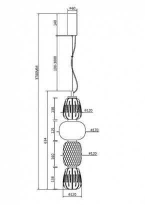 Подвесной светильник Maytoni Pattern MOD267PL-L32CH3K в Лесном - lesnoy.mebel24.online | фото 4