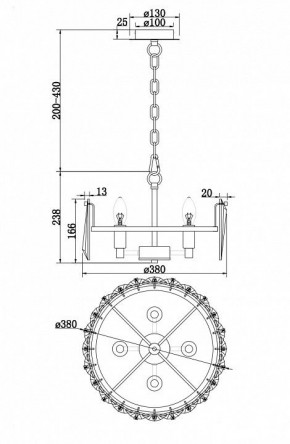 Подвесной светильник Maytoni Puntes MOD043PL-04CH в Лесном - lesnoy.mebel24.online | фото 4