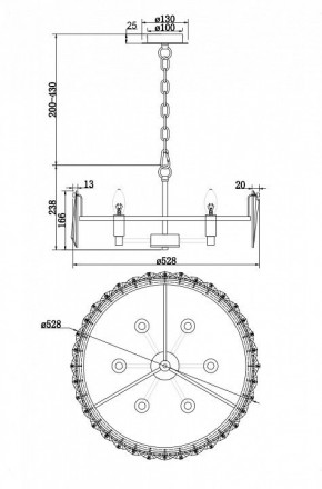 Подвесной светильник Maytoni Puntes MOD043PL-06G в Лесном - lesnoy.mebel24.online | фото 4