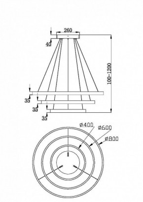 Подвесной светильник Maytoni Rim 3 MOD058PL-L100W3K в Лесном - lesnoy.mebel24.online | фото 5