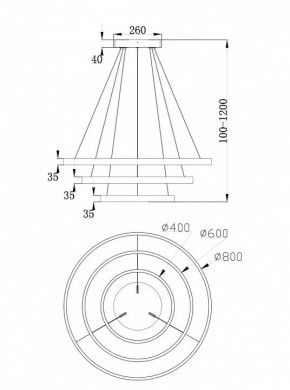 Подвесной светильник Maytoni Rim MOD058PL-L100BS4K в Лесном - lesnoy.mebel24.online | фото 6