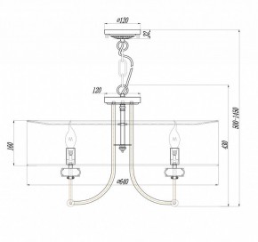 Подвесной светильник Maytoni Roma ARM006PL-08G в Лесном - lesnoy.mebel24.online | фото 4