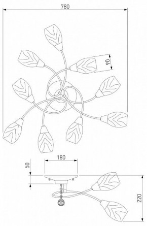 Потолочная люстра Eurosvet Virginia 2275/9 античная бронза в Лесном - lesnoy.mebel24.online | фото 3